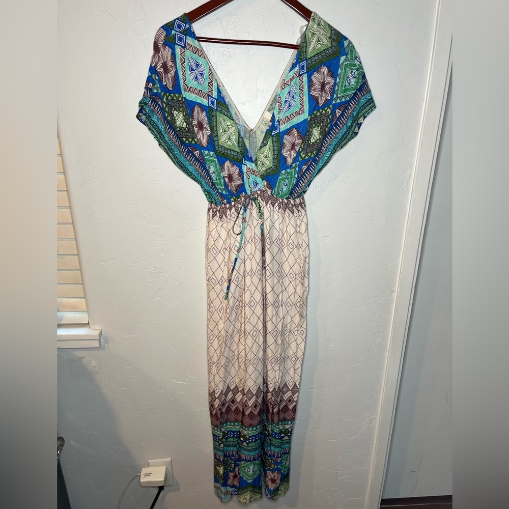 Bohemian Maxi Dressā with Geometric Print Womenās Small